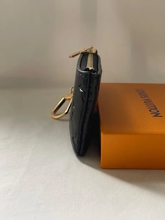 Louis Vuitton Monogram Canvas Key Pouch Coin Purse Pochette Cles Black - Picture 6 of 12